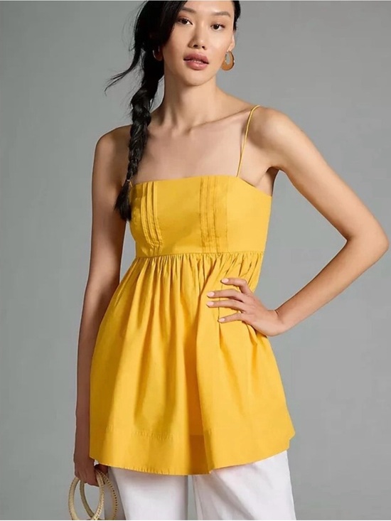 Maeve Tops - Maeve Anthropologie Boho Chic Minimalistic Pleated Babydoll Tunic Top medium